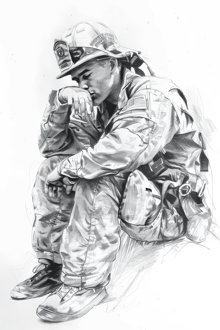 Firefighter Taking A Rest