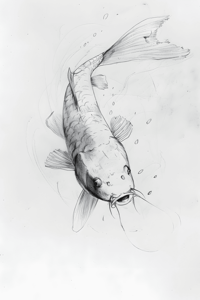Koi Swimming In A Pond