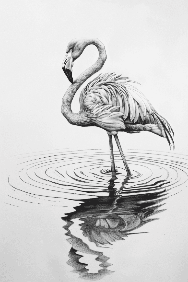 Flamingo In A Pond
