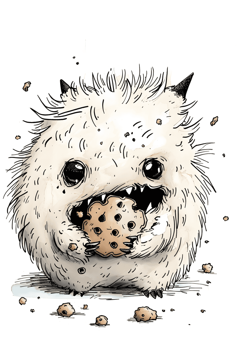 Monster Enjoying A Cookie