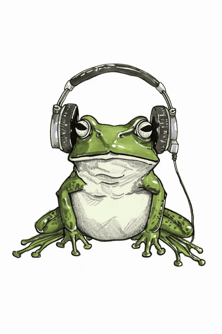 Frog Listening To Music