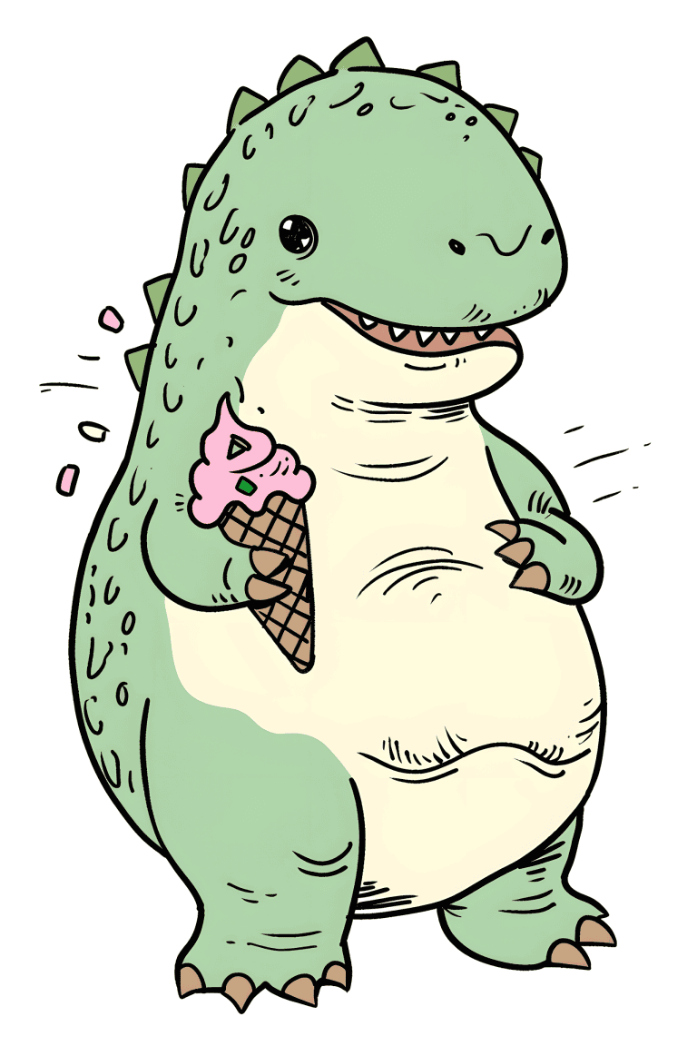 Giganotosaurus Holding An Ice Cream Cone
