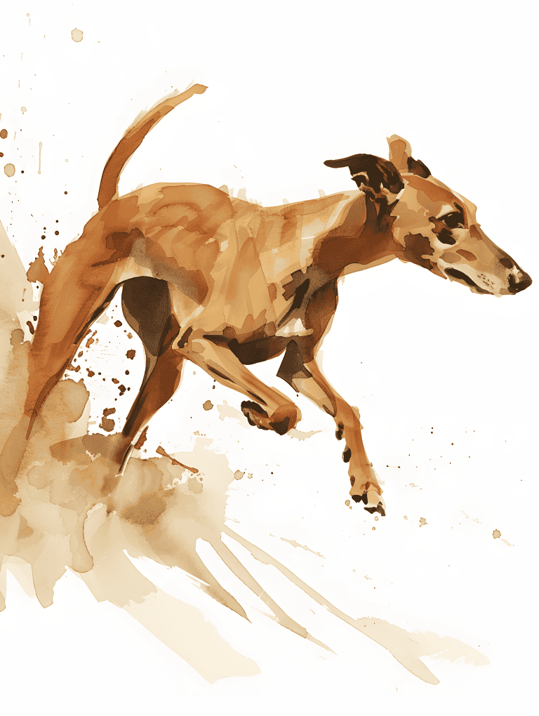 Greyhound Running Through A Field