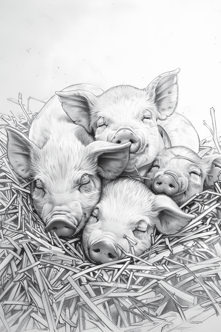 Piglets Sleeping Together