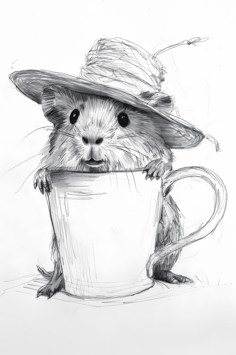 Guinea Pig Resting On A Cup