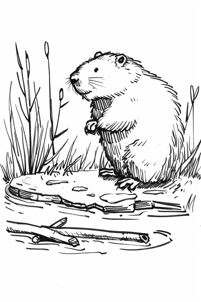 Beaver Near A River