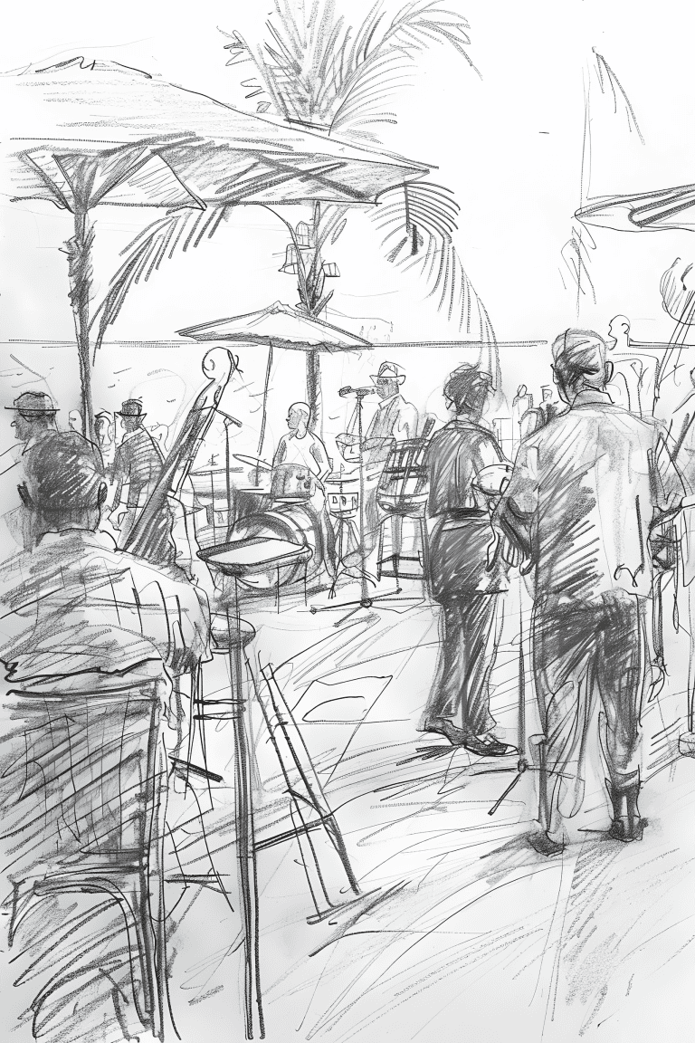 Band Playing By The Beach