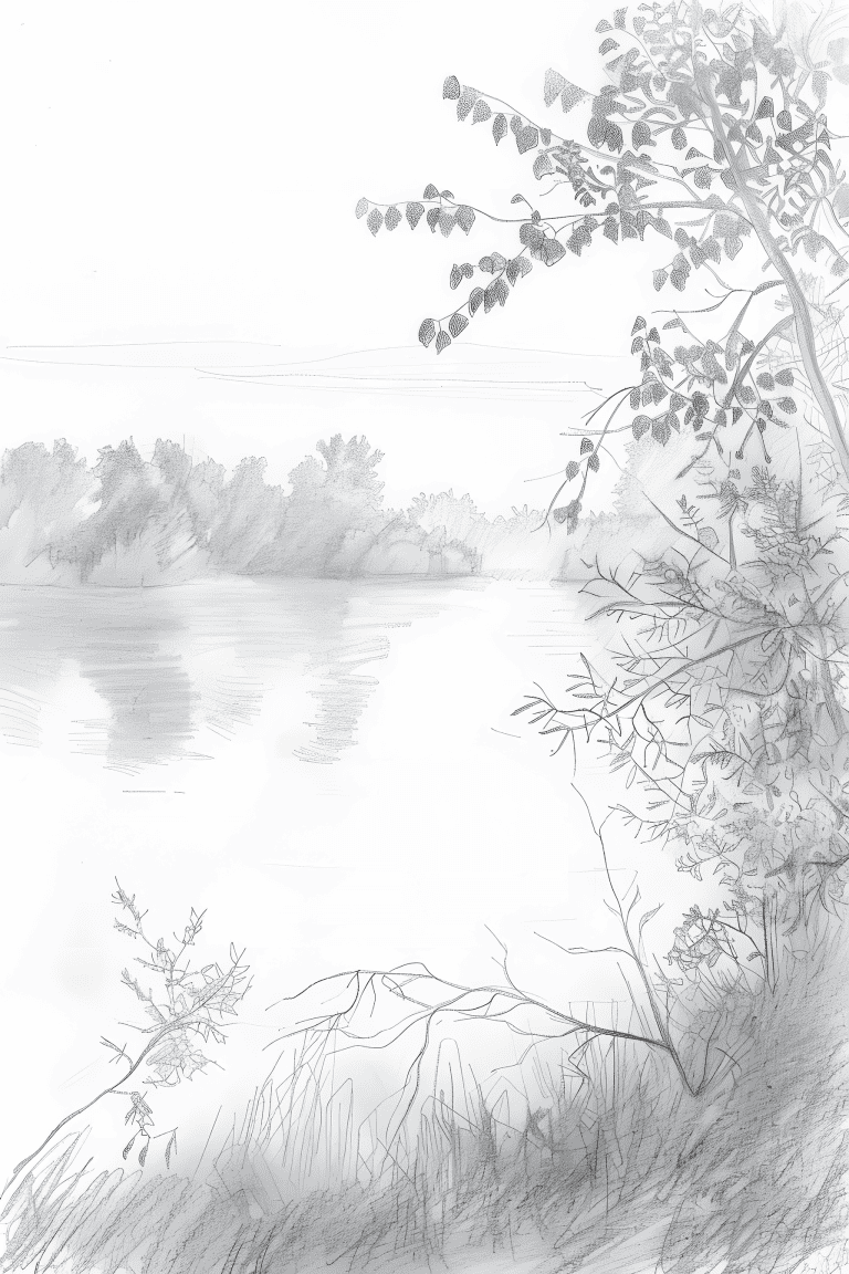 Lakeside View During Dawn
