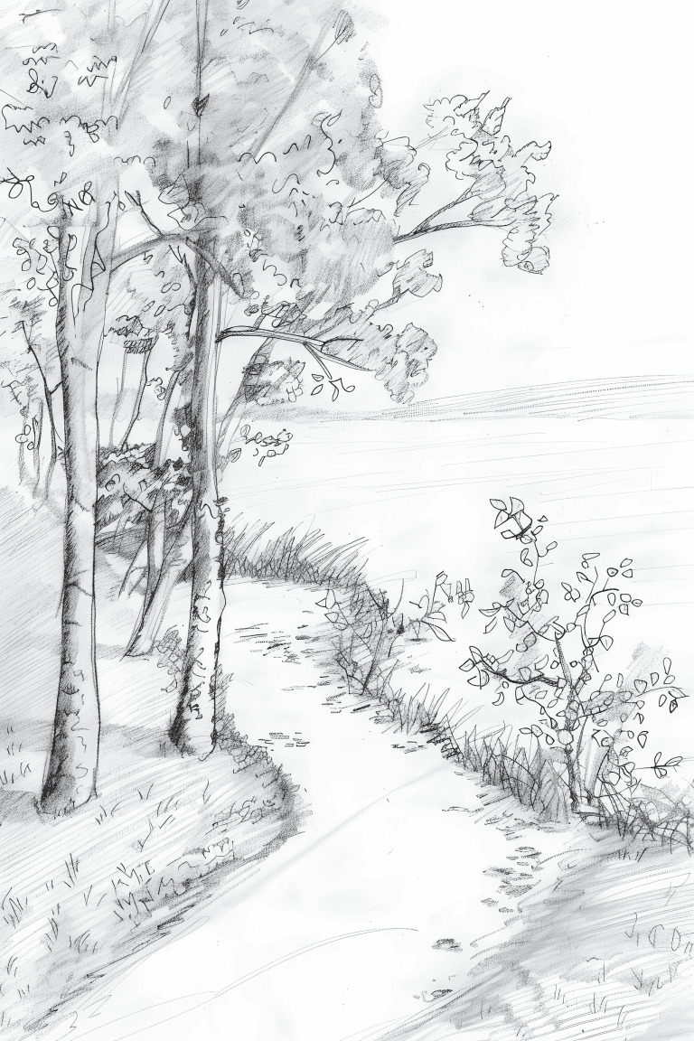 Lakeside With A Winding Path
