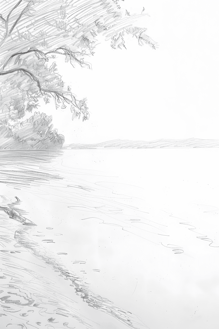 Lakeside With Soft Waves Lapping