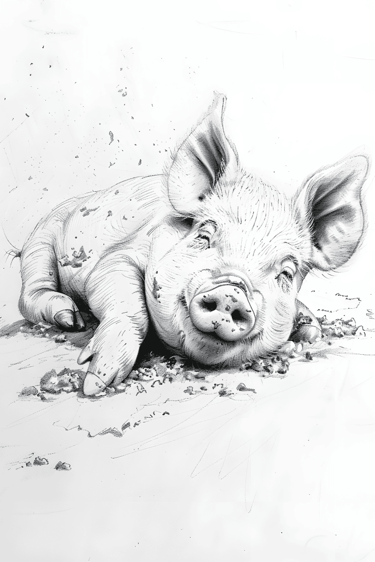 Piglet Rolling In The Mud