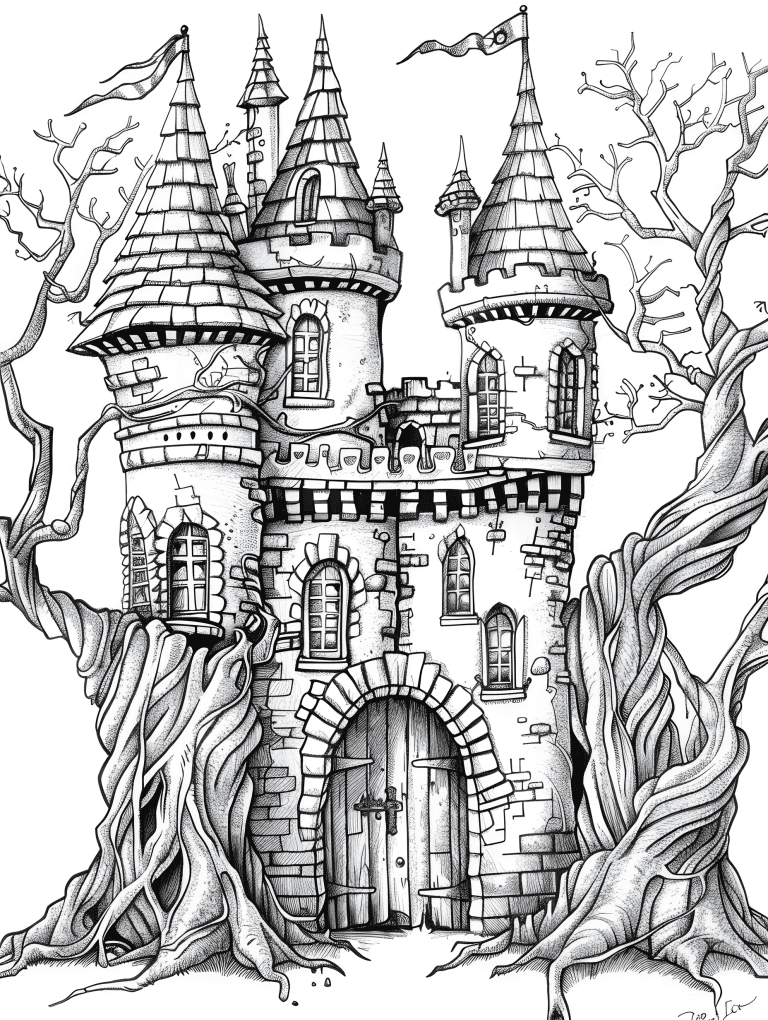 Castle Enveloped In Trees