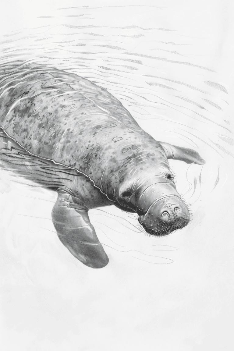 Manatee Peacefully Swimming