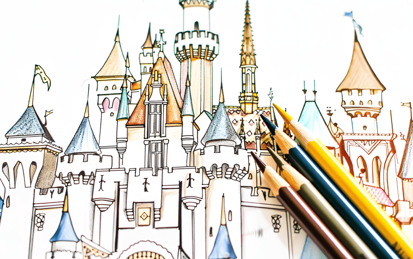 milkychoco04_a_coloured_pencil_that_is_next_to_a_castle_colouri_e5aad9ec-c299-436a-87ef-d0cd37488da6