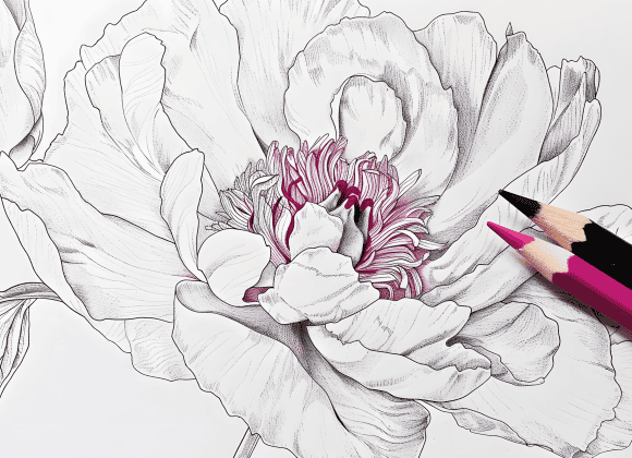 milkychoco04_a_coloured_pencil_that_is_next_to_a_peony_bold_bla_c6b9dae8-54bc-4459-aed5-bfaa6306f438
