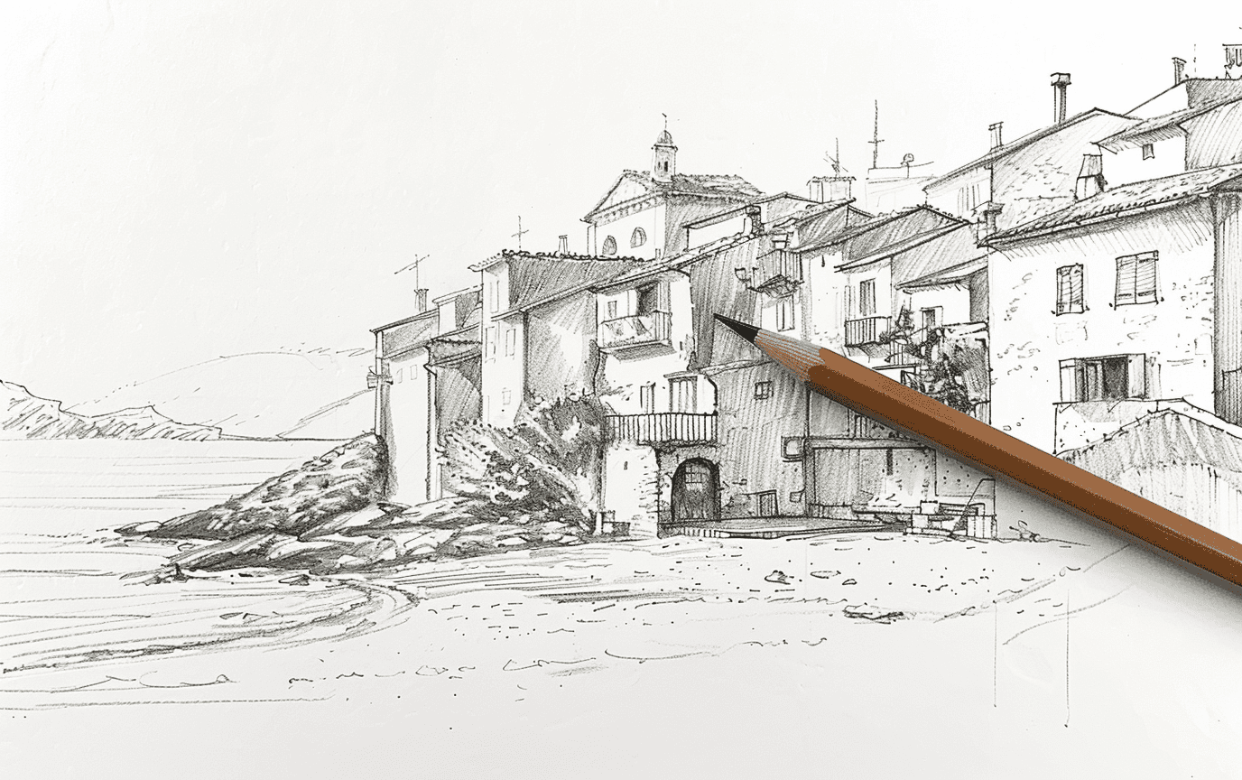 25 Charming Coastal Town Sketches for Seaside Vibes