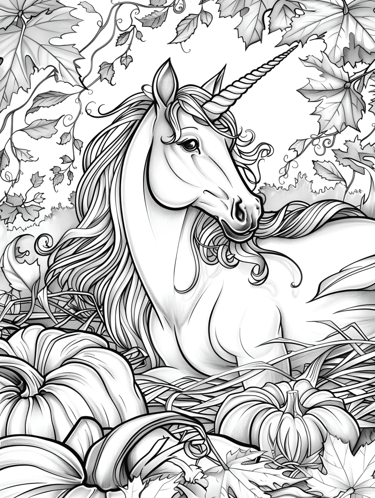 Unicorn In A Pumpkin Patch