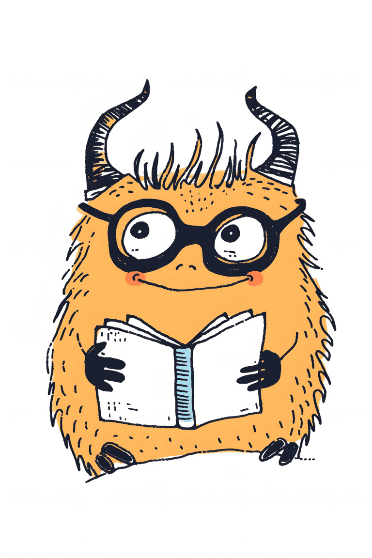 Geeky Monster Wearing Glasses