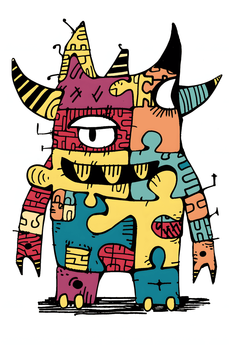 Monster Made Of Puzzle Pieces