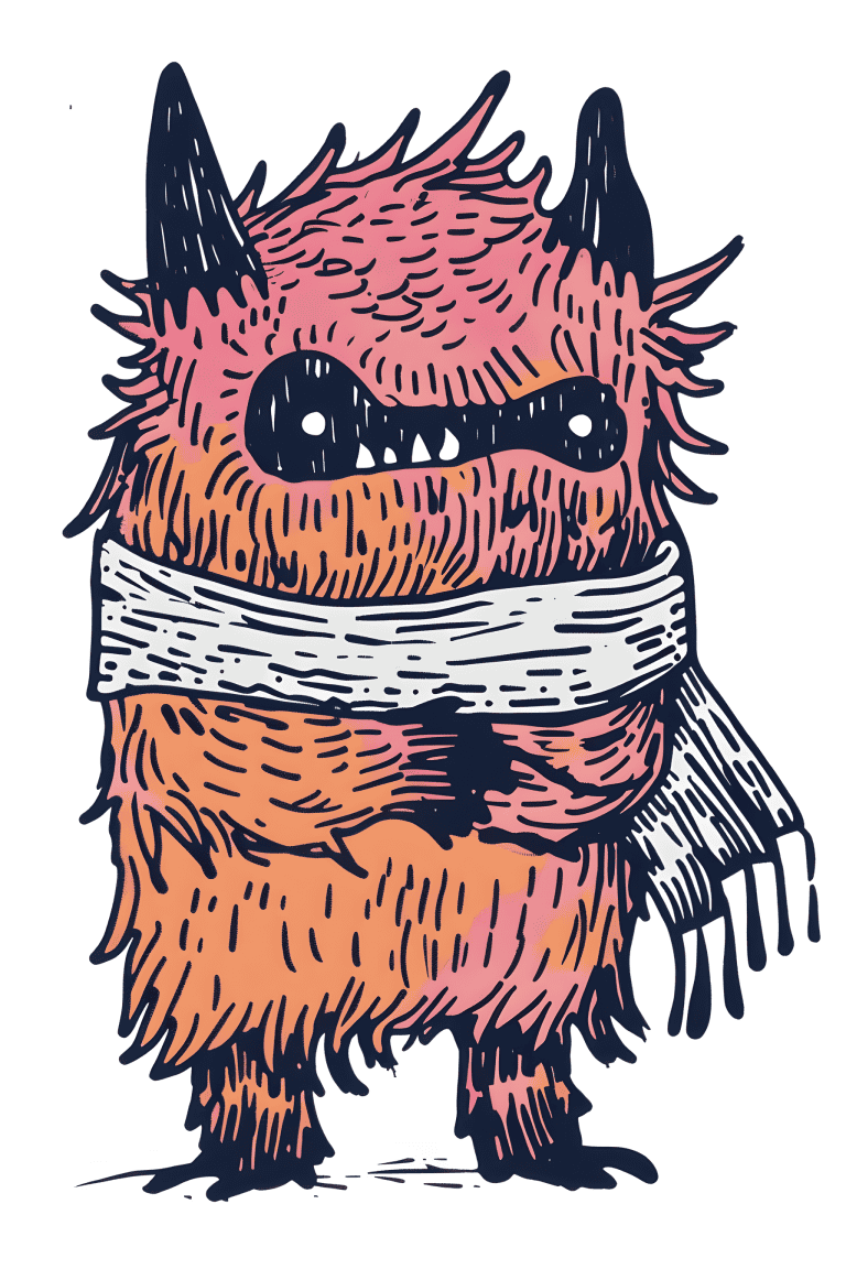 Monster Wearing A Scarf