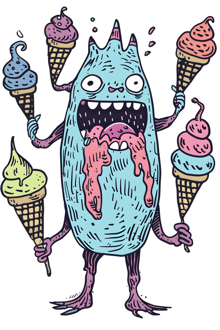 Monster Gobbling Ice Cream Sundaes