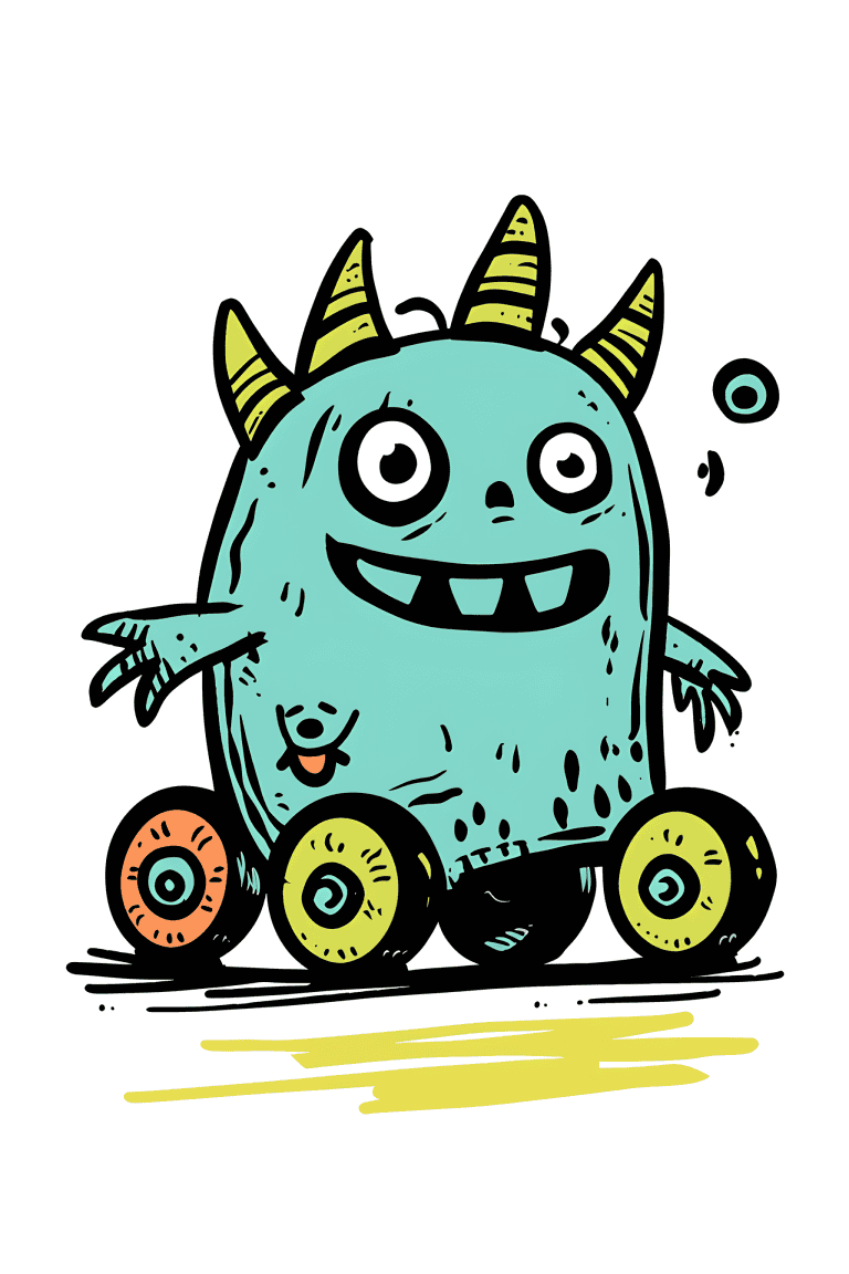 Monster With Wheels As Feet