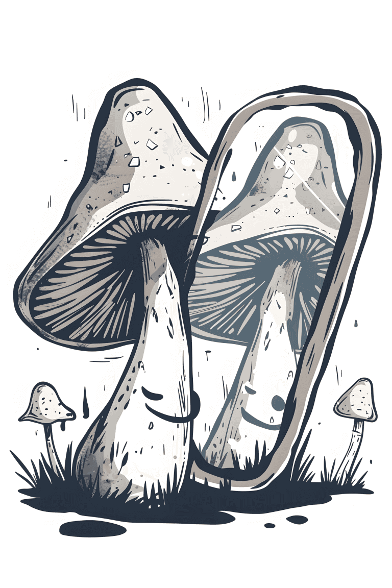 Mushroom Looking In A Mirror