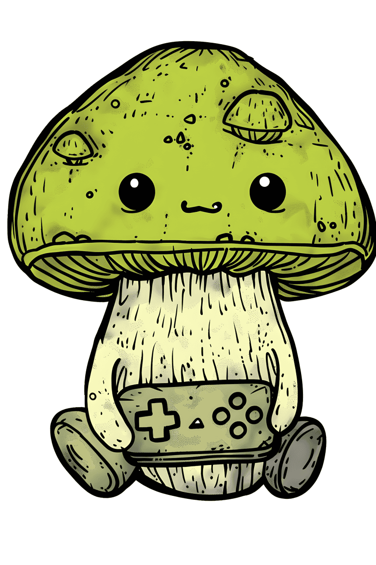 Mushroom Playing A Video Game