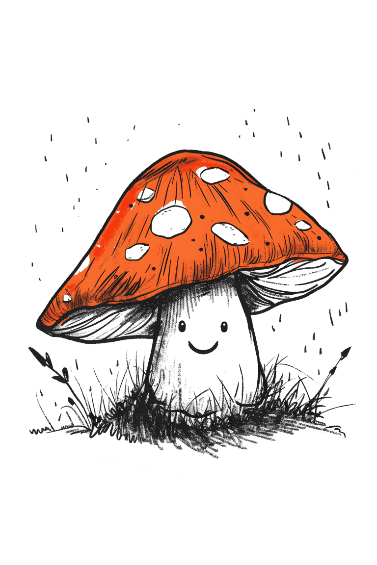 Mushroom Sitting On A Grass