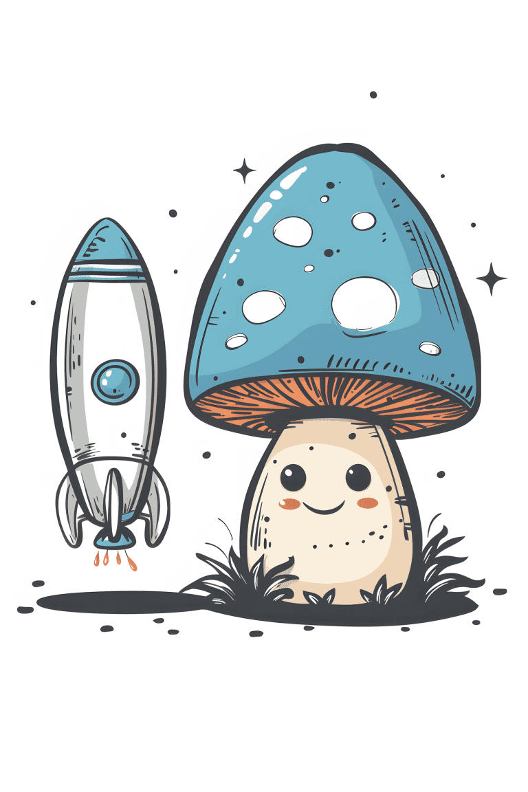 Mushroom Next To A Spaceship