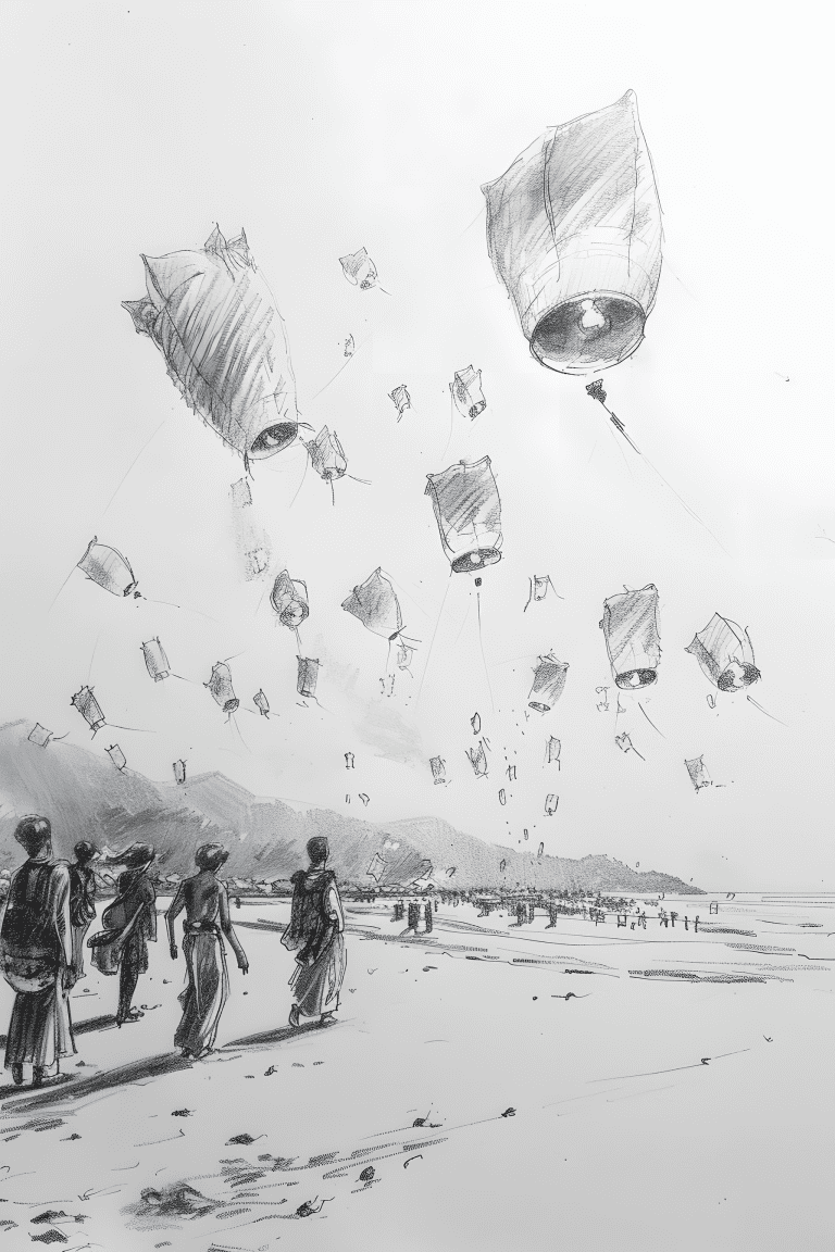 Lantern Festival On The Beach