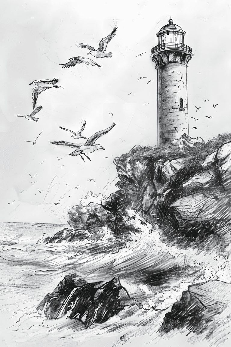 Lighthouse Overlooking The Waves