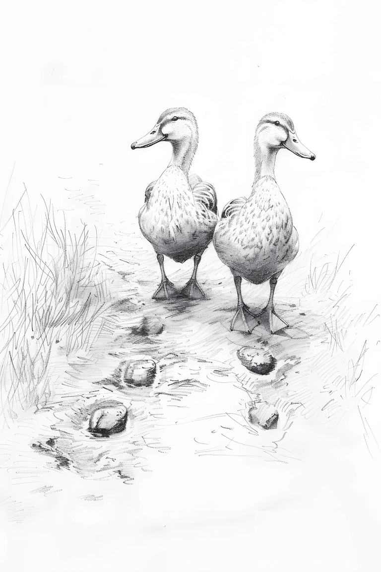 Ducks Swaddling On A Muddy Road