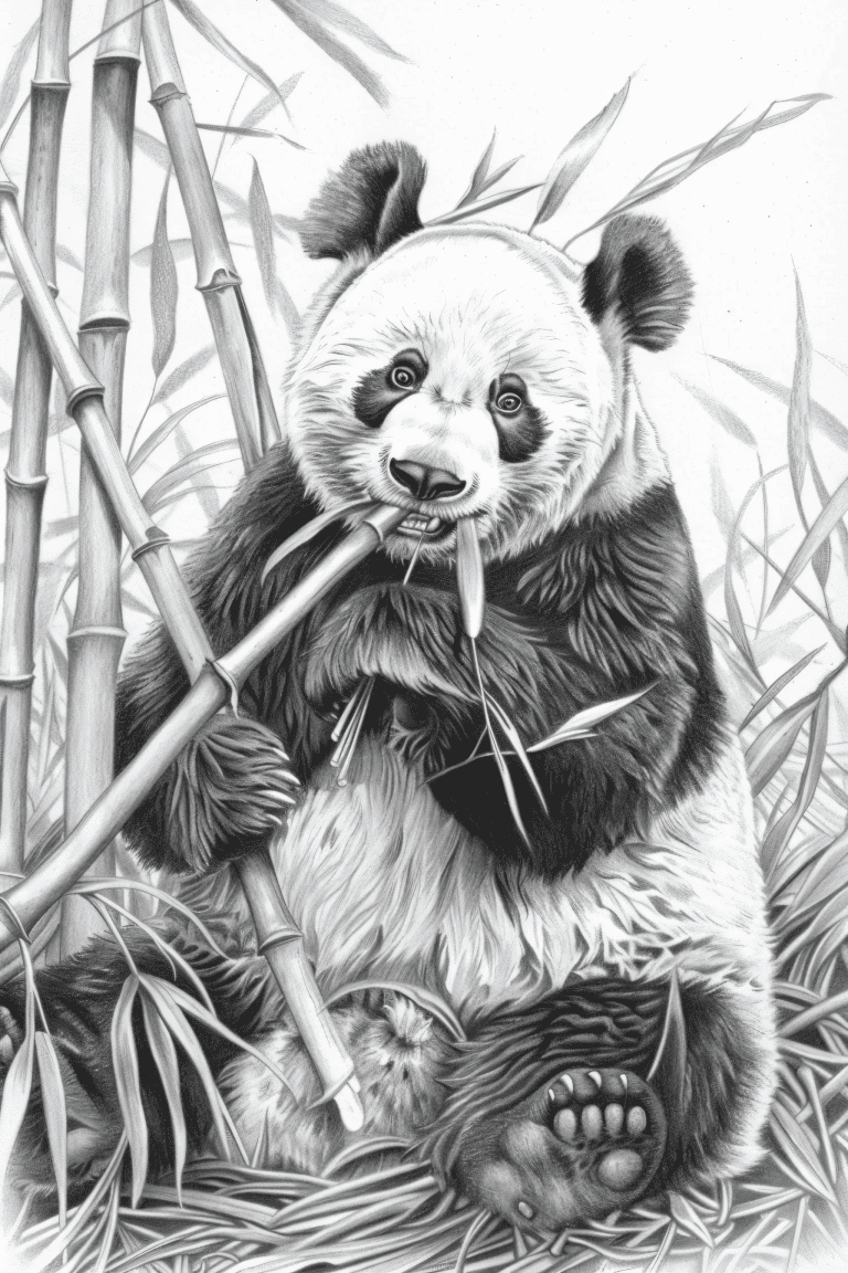 Panda Eating Bamboo