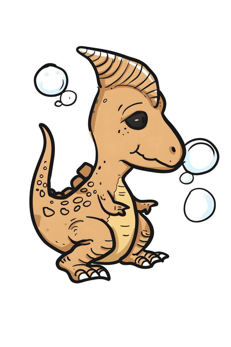 Parasaurolophus Playing Bubbles