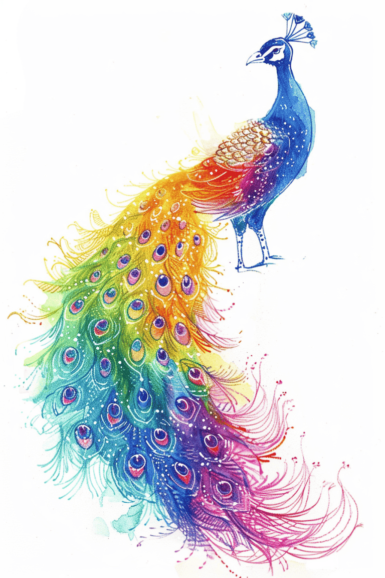 Poised Peacock