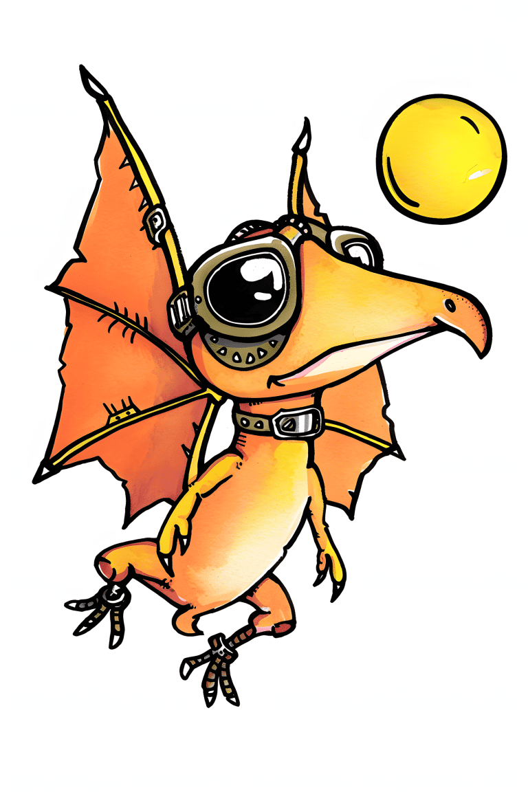Pterodactyl Wearing Aviation Goggles
