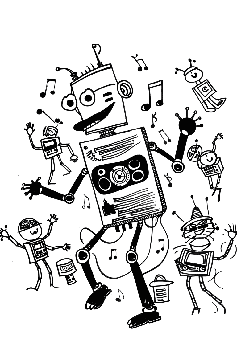 Robot Dancing With Friends