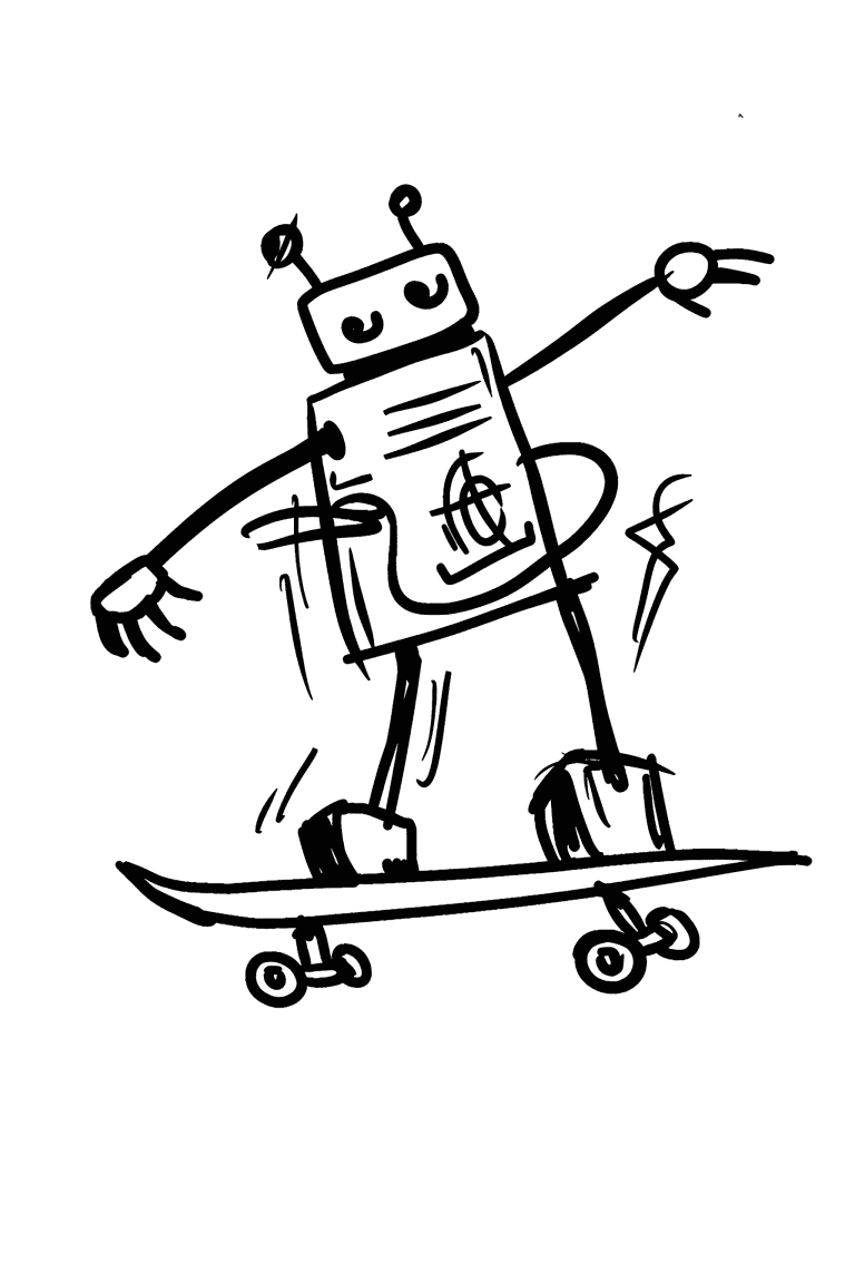 Robot On A Skateboard