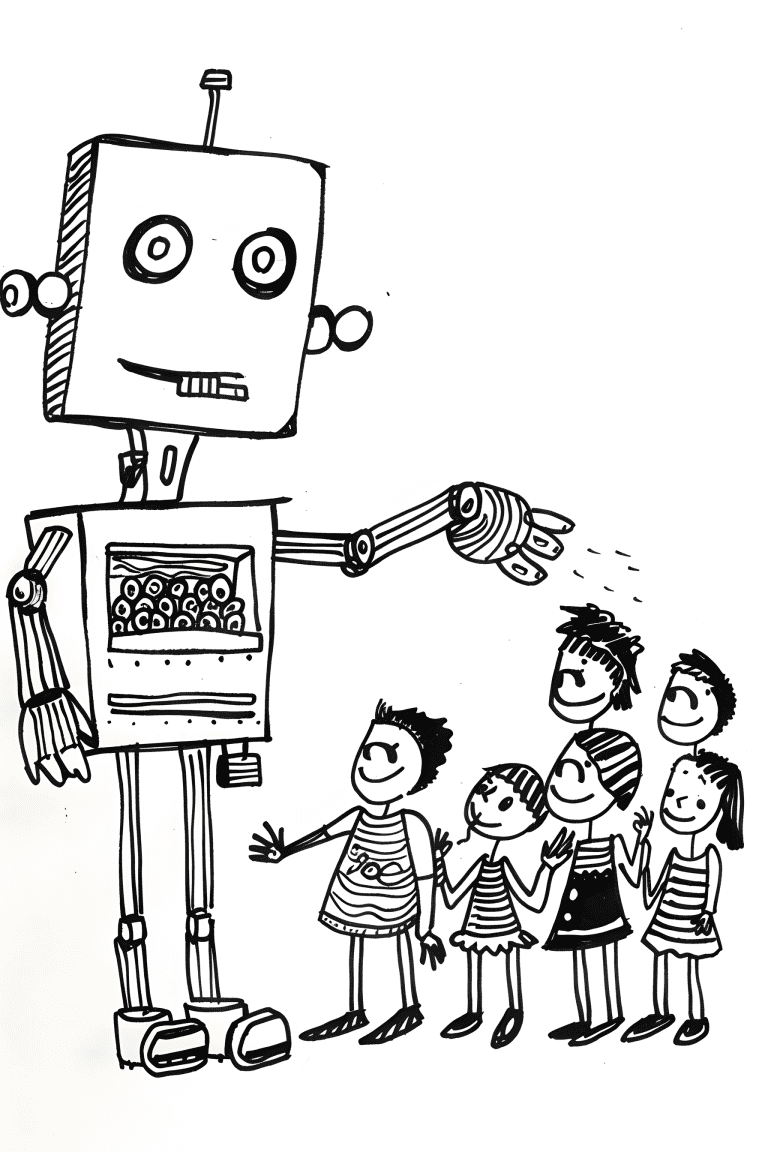 Robot Playing With Children