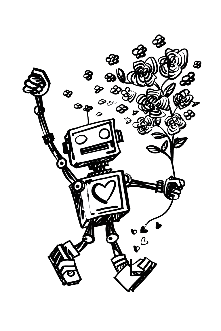 Robot Holding Flowers