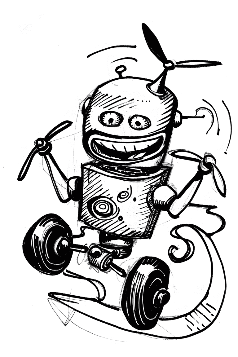 Robot With Propeller Hands