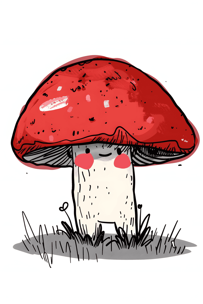 Blushing Ruby Red Mushroom