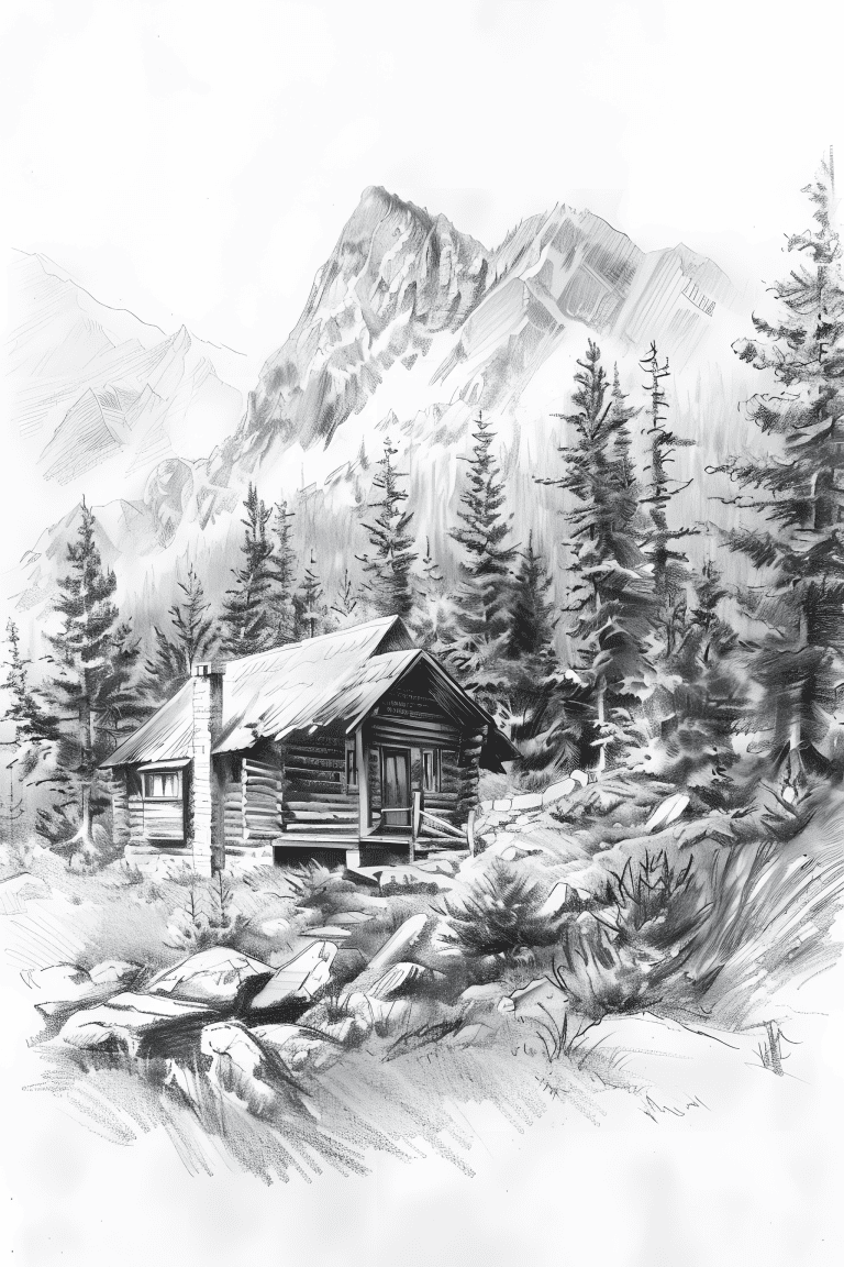 Cabin Secluded In A Mountain Glade