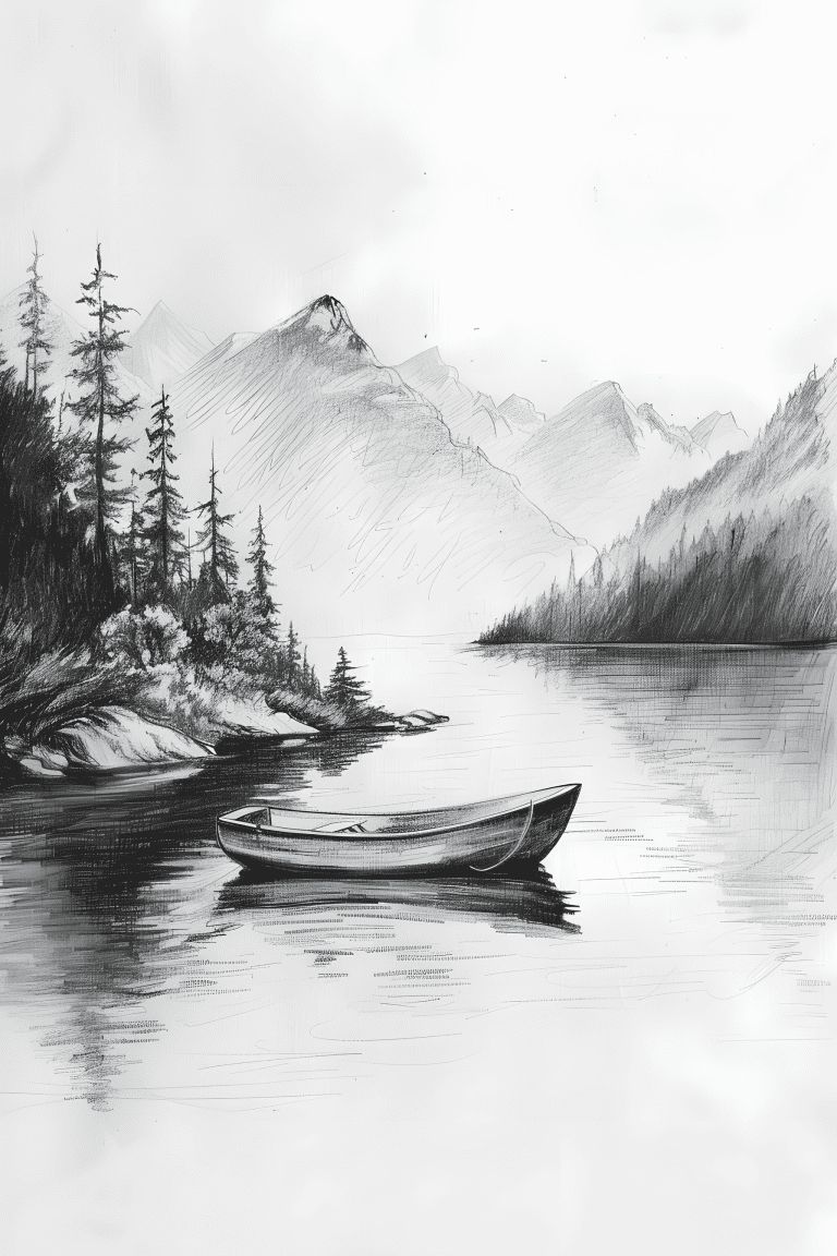 Mountain Lake Surrounded By A Forest