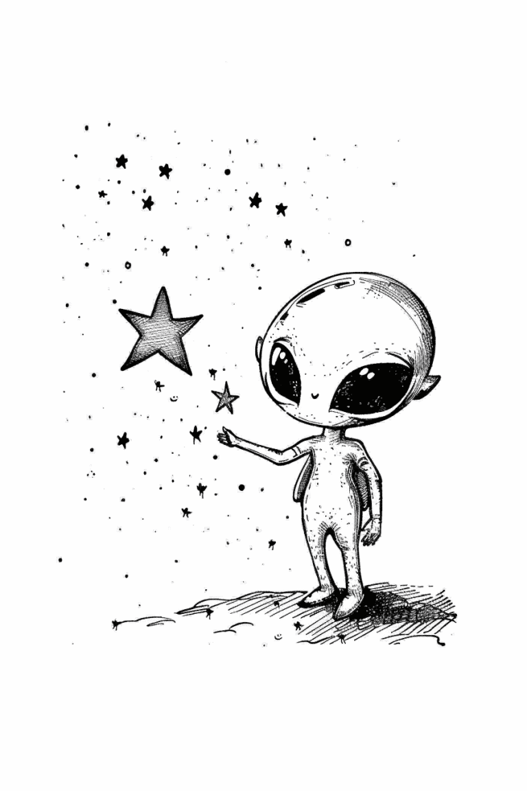 Space Alien With Stars