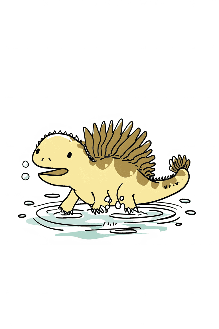 Spinosaurus Splashing In A Puddle
