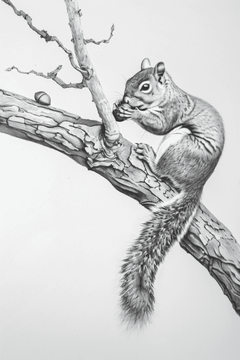 Squirrel Holding An Acorn