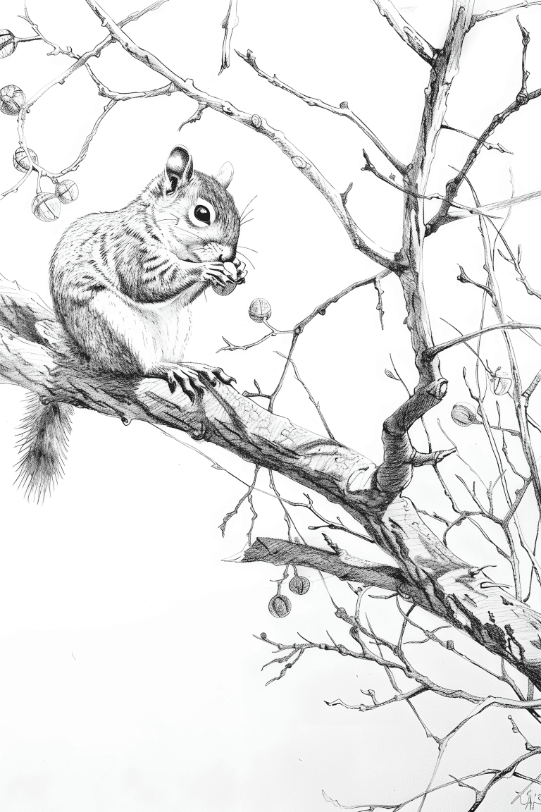 Squirrel Eating A Nut