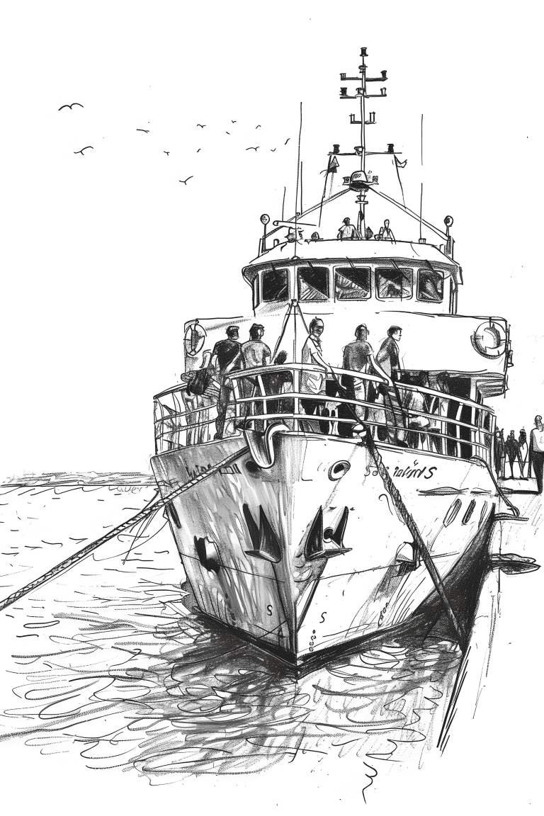 Boat Docking At A Port